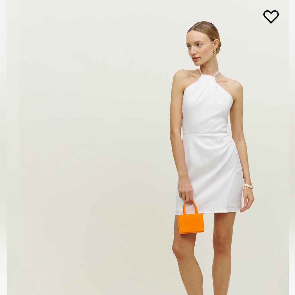 Reformation Dory Mini Dress - White Linen - Size 6